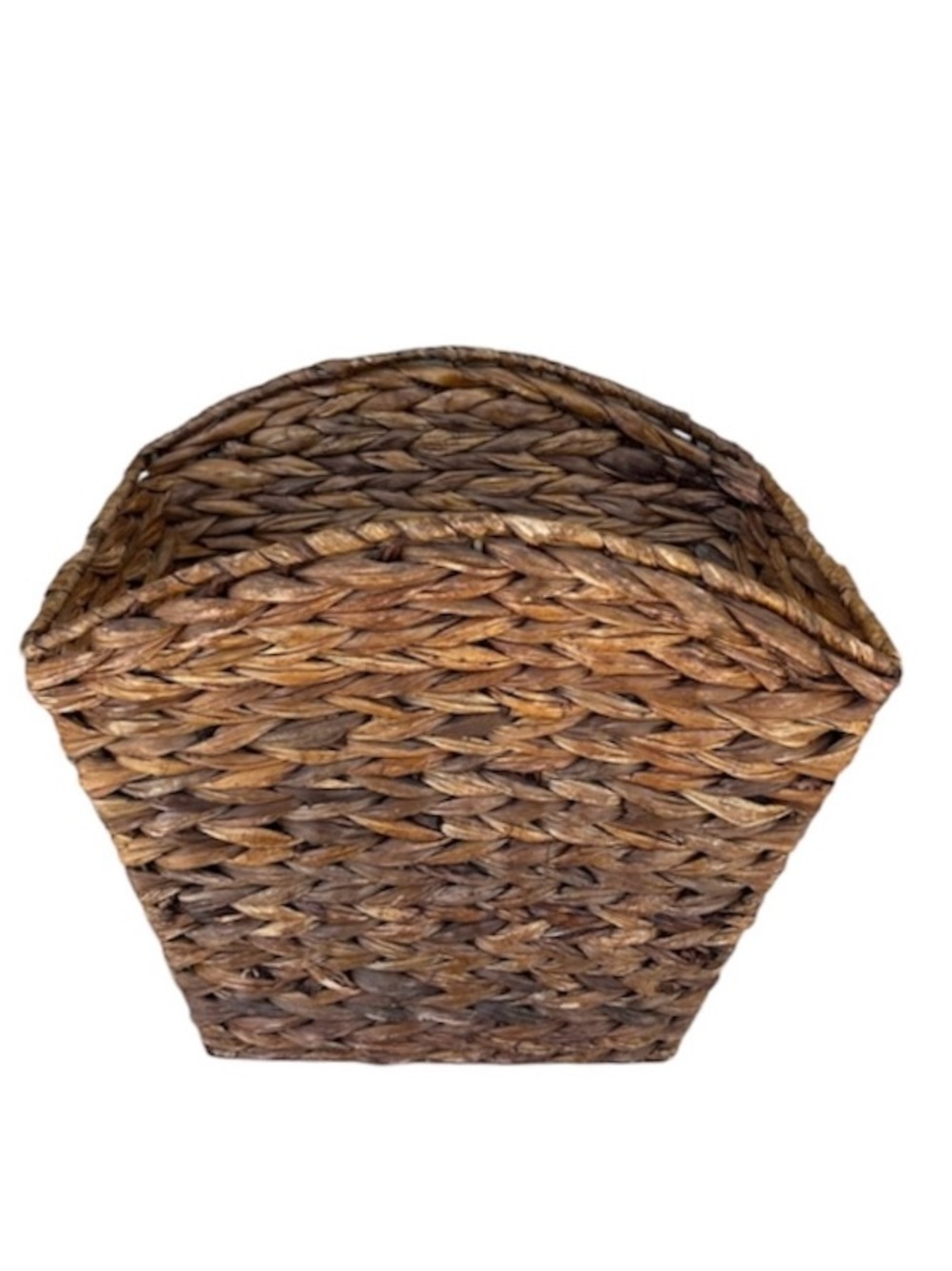 Vintage Wicker Metal Frame Rattan Braided Tan Brown Basket Woven Organizer‎